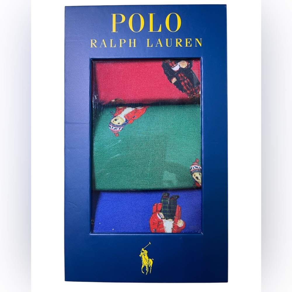 Polo Ralph Lauren Men's 3 Pack Boxer Briefs Polo Bear Size L NWT
